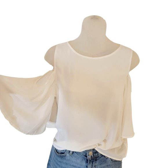 Cold Shoulder Top Scoop Neck Size L - Picture 2 of 10